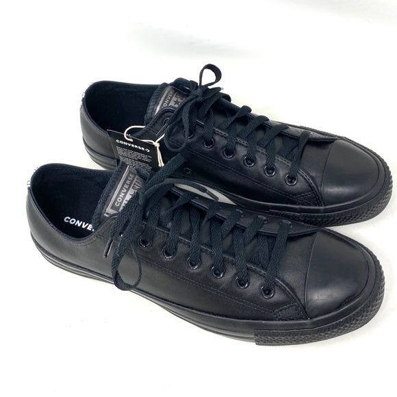 Converse Ctas Low Top Black Leather Wedding Men’s Sneakers Custom A02251C-BLK - Picture 7 of 12